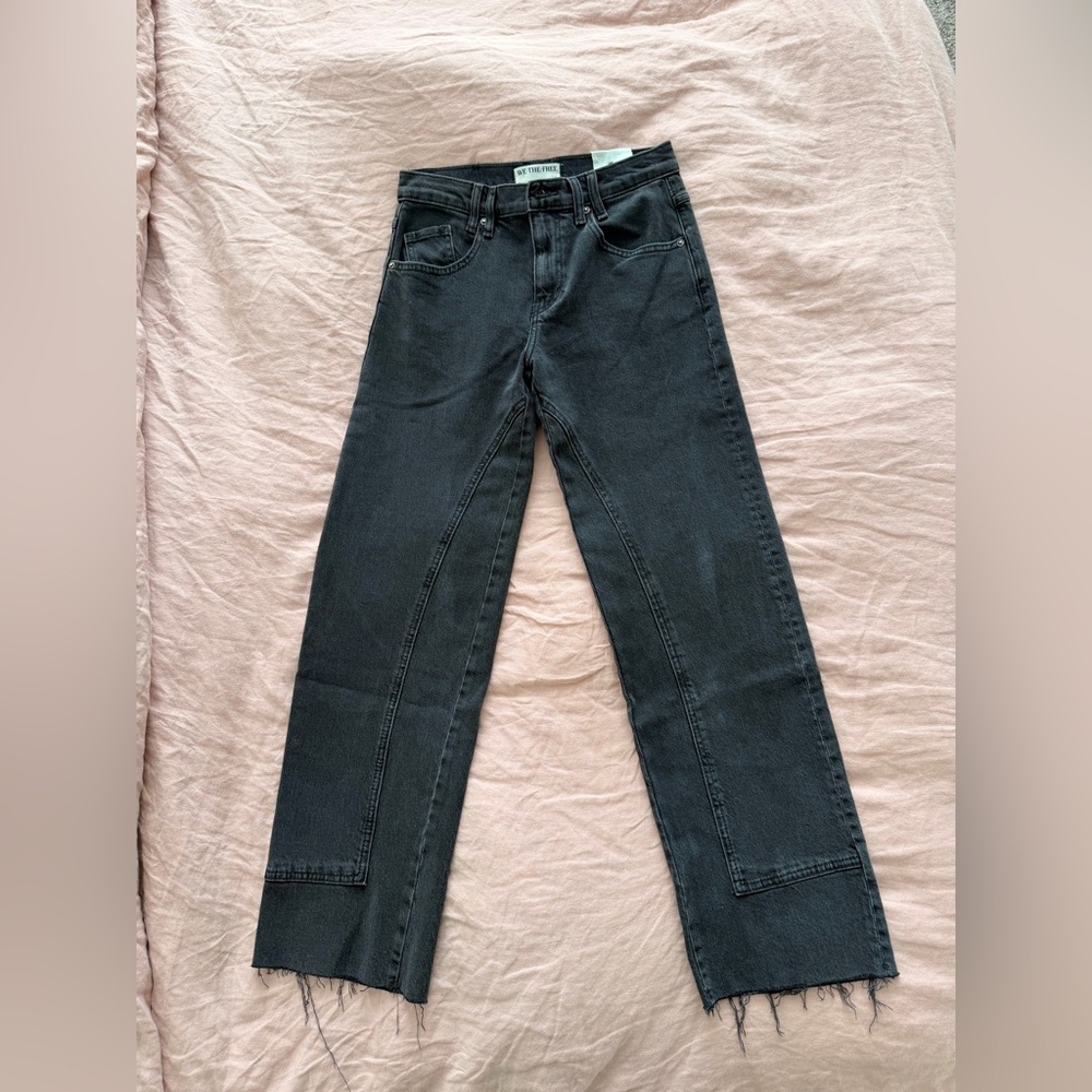 Free People WE-THE-FREE Washed Black High-Rise Risk Taker Jeans - Picture 3 of 8